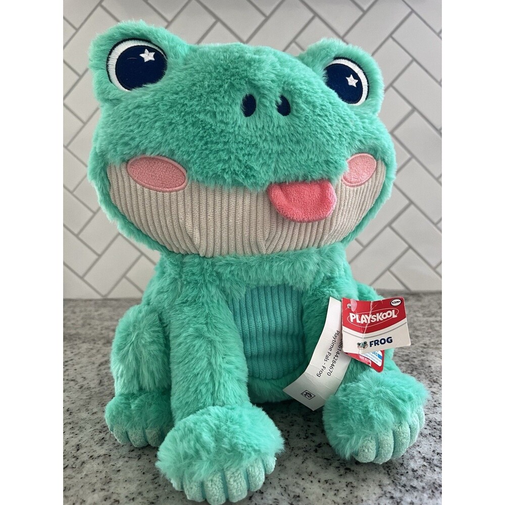 Playskool Playtime Pals Frog 10” Green Plush Hasbro Stuffed Animal NWT